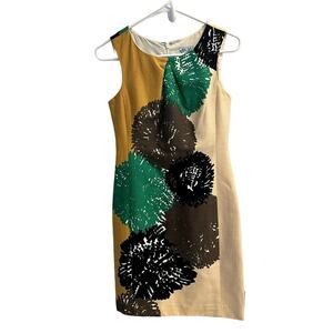 Tabitha Size 0 Brown Green Poms Tank Dress Workwear Dressy Casual